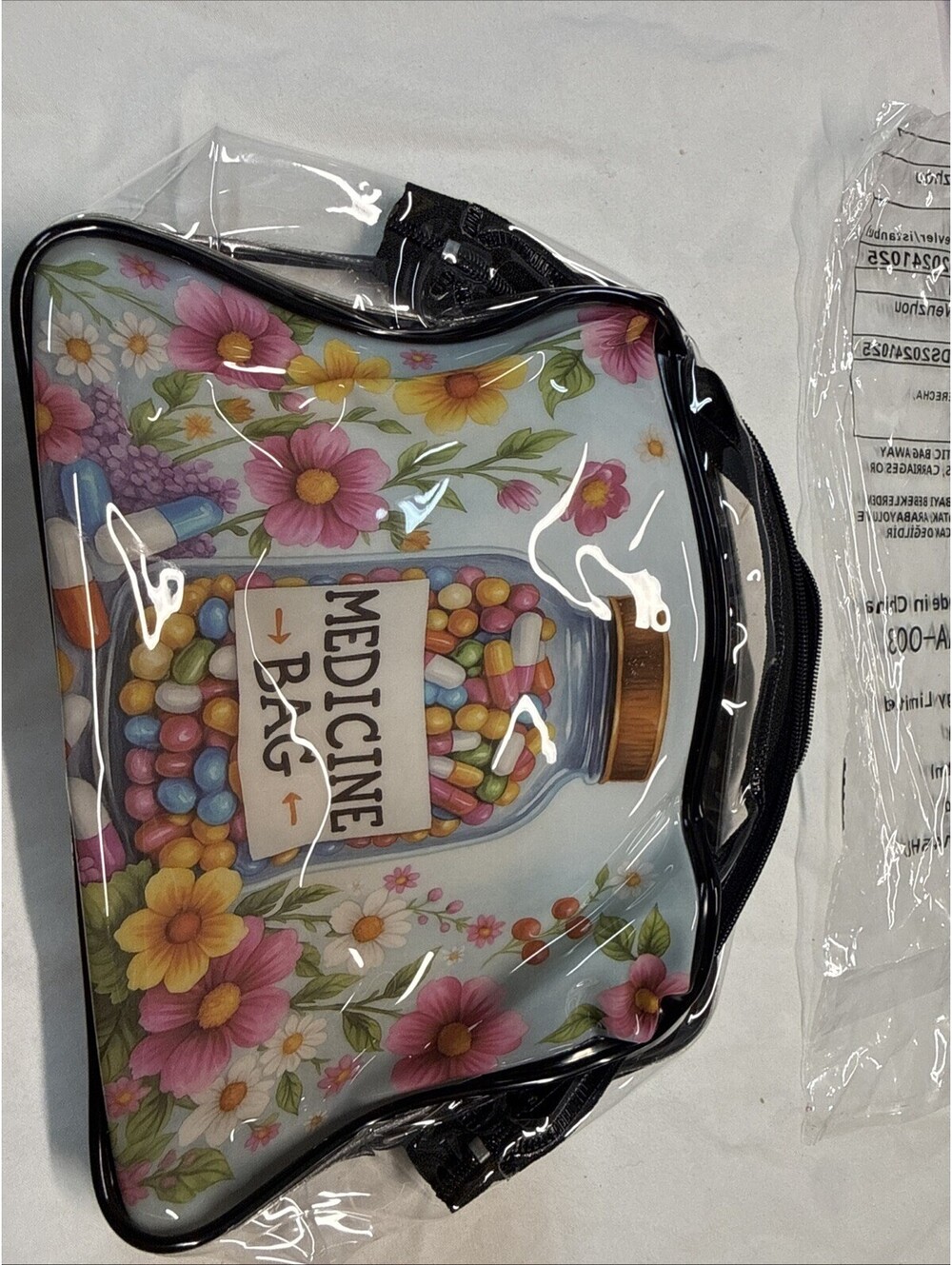 Medicine Bag Clear PVC Pouch Zippered 8 x 6-in Home Travel Camper Gift NEW